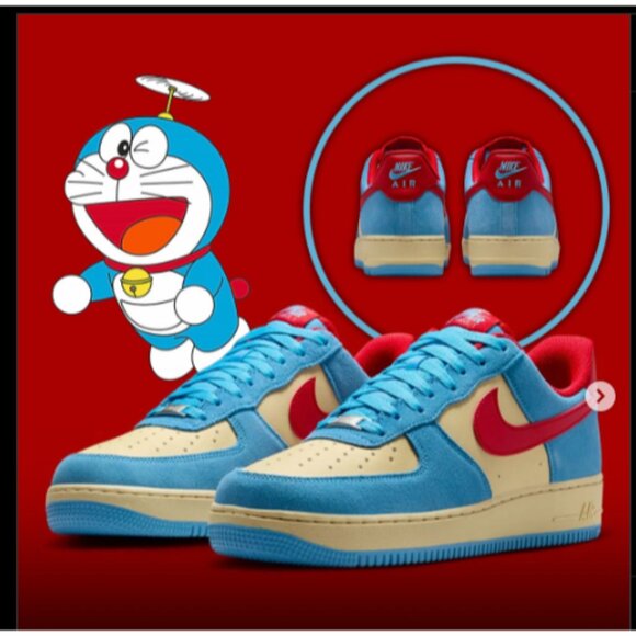 Nike Other - Nike Air Force 1 Low Doraemon Men Sz 9 University Blue Red Deadstock Sneakerhead